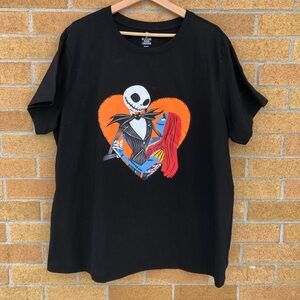 Disney The Nightmare Before Christmas black NWOT Jack & Sally t-shirt Tim Burton